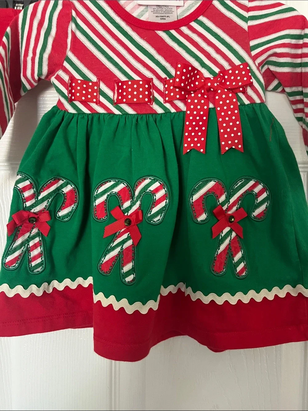 Bonnie Baby Red, Green & White Striped Holiday Top